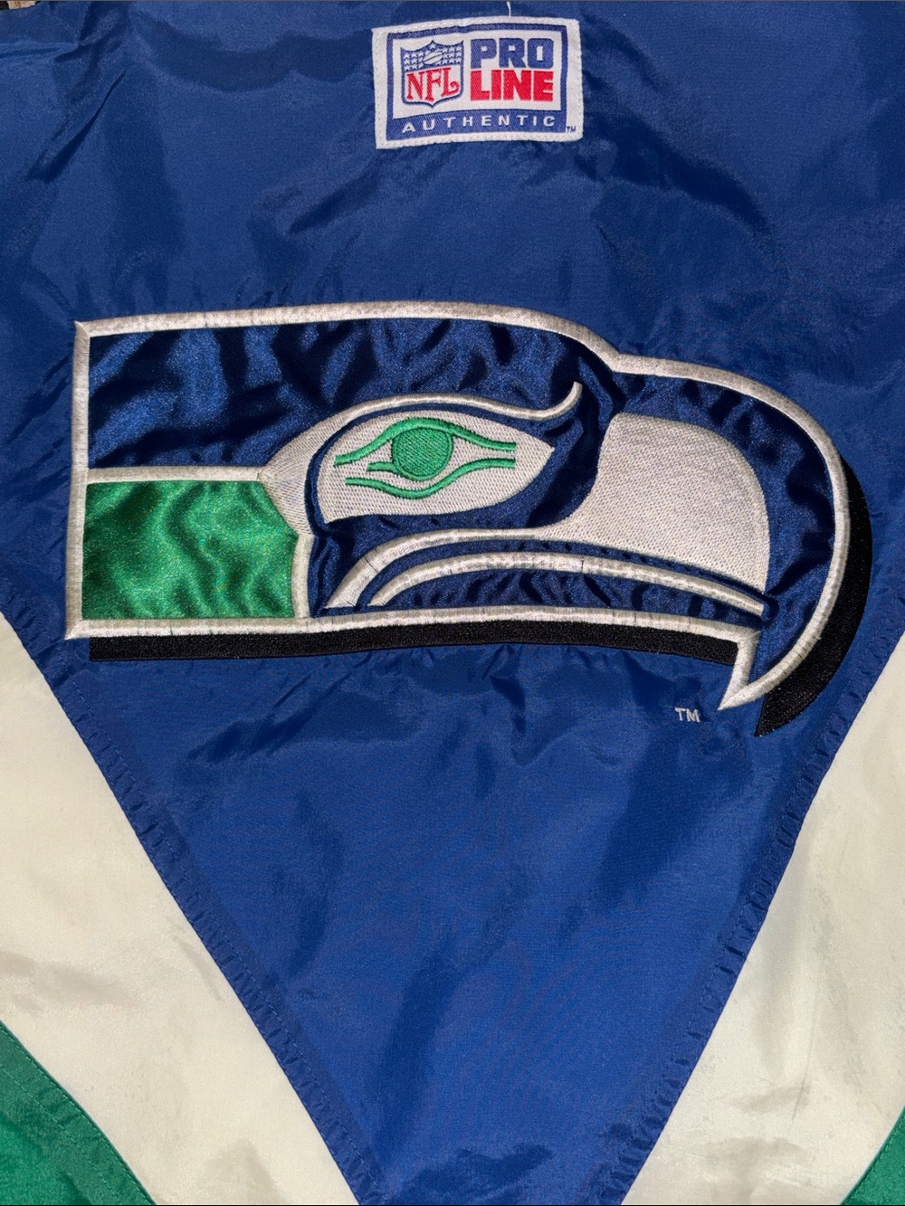 Seattle Seahawks Reebok Blue, Green & White Seahawks Zip Windbreaker Jacket - Picture 7 of 8